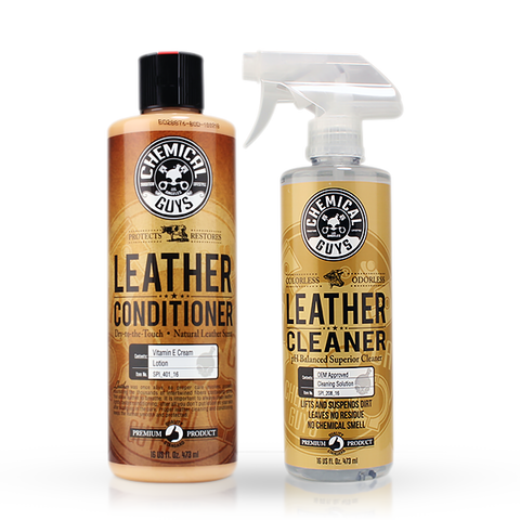  Chemical Guys SPI_208_16 Colorless and Odorless Leather Cleaner  (16 oz) with SPI_401_16 Vintage Series Leather Conditioner (16 oz) :  Everything Else
